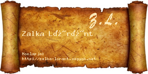 Zalka Lóránt névjegykártya