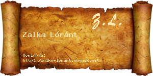 Zalka Lóránt névjegykártya